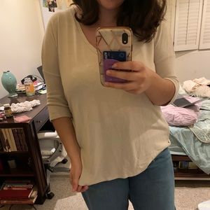 Rich Cream V-Neck Sweater by Express